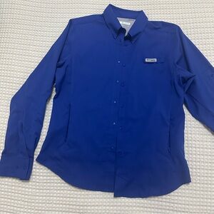 Columbia Purple Casual Button Down Shirt with Long Sleeves